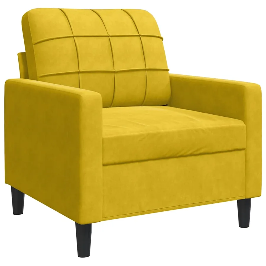 Fauteuil Jaune 60 cm Velours - 2