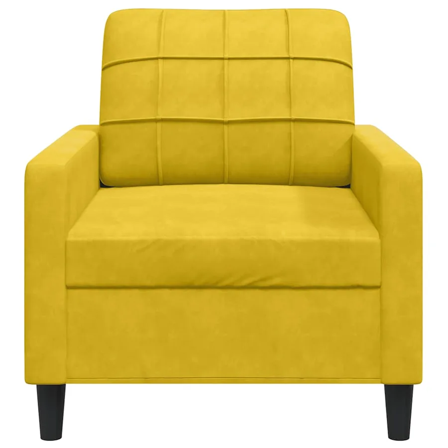 Fauteuil Jaune 60 cm Velours - 4