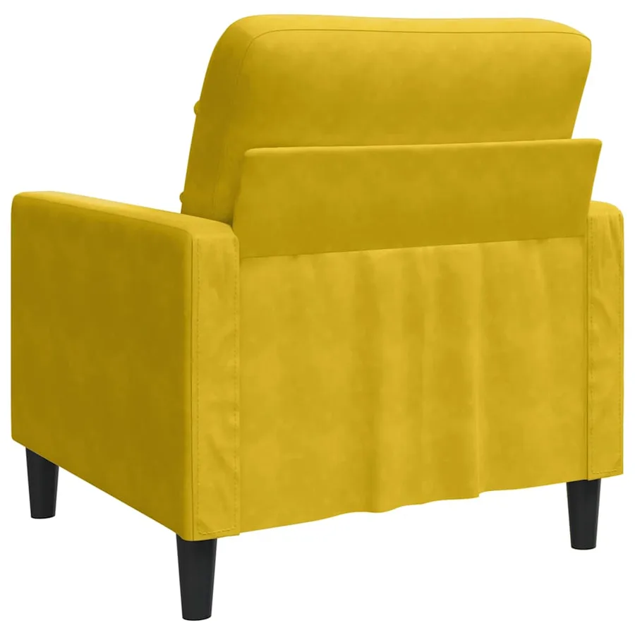 Fauteuil Jaune 60 cm Velours - 6