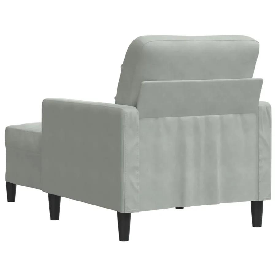 Fauteuil avec repose-pied Gris clair 60 cm Velours - 5