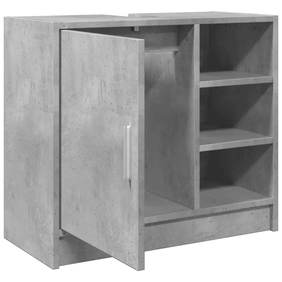 Armoire d'évier gris béton 63x29x55 cm bois d'ingénierie - 5