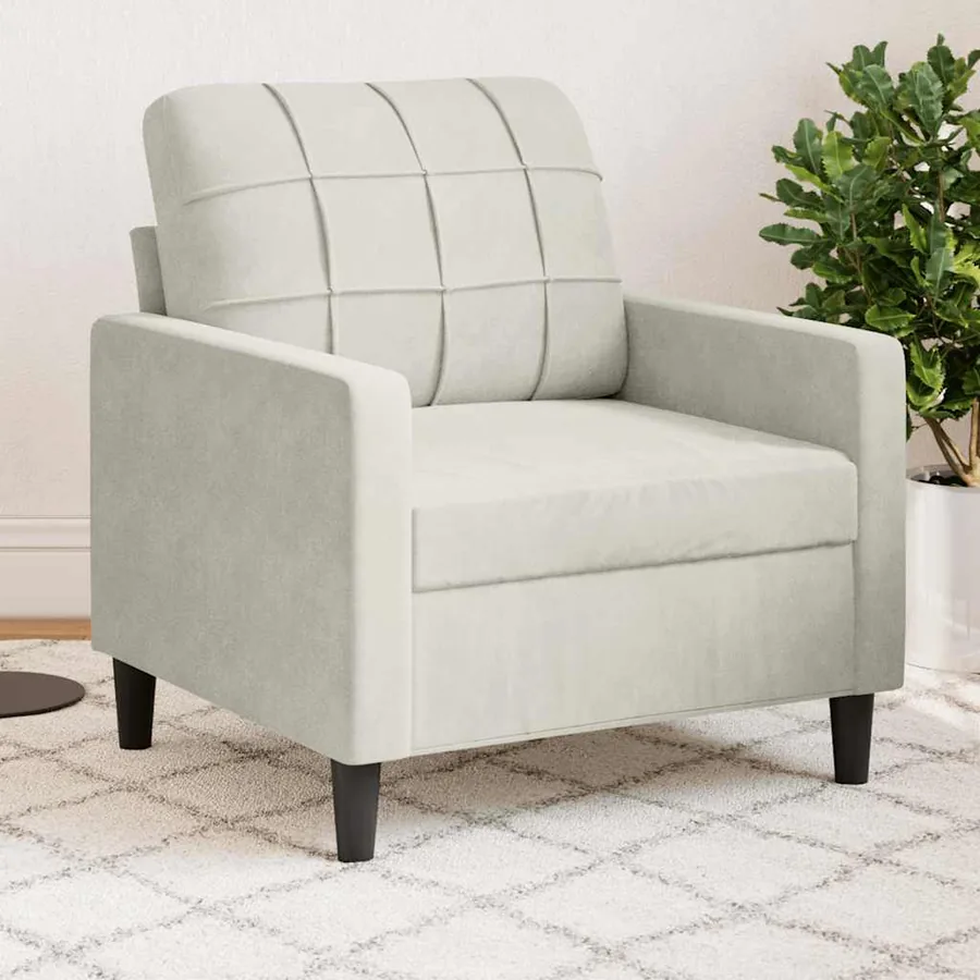 Fauteuil Crème 60 cm Velours