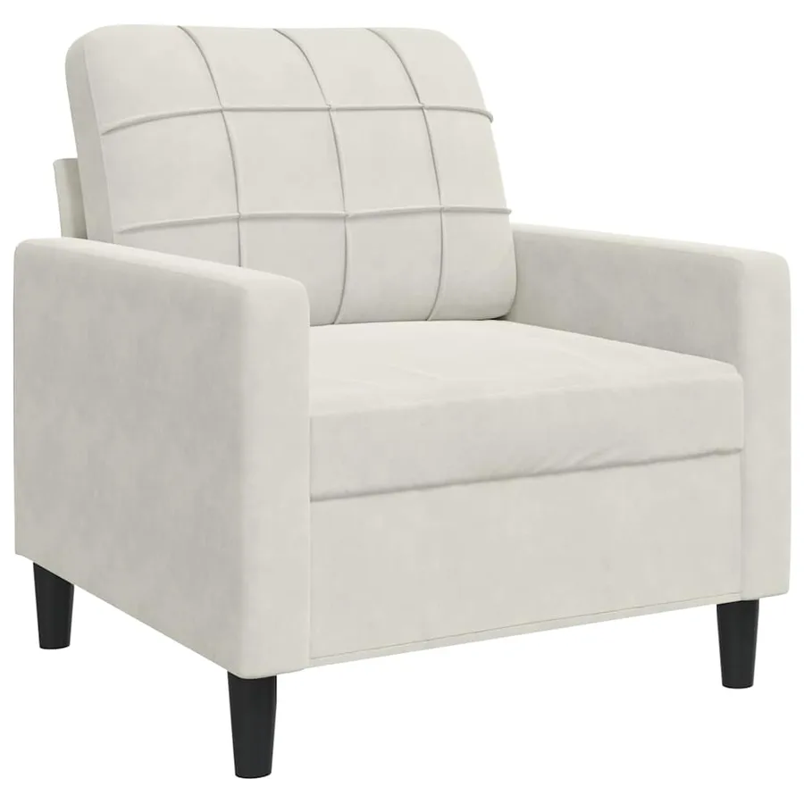 Fauteuil Crème 60 cm Velours - 2