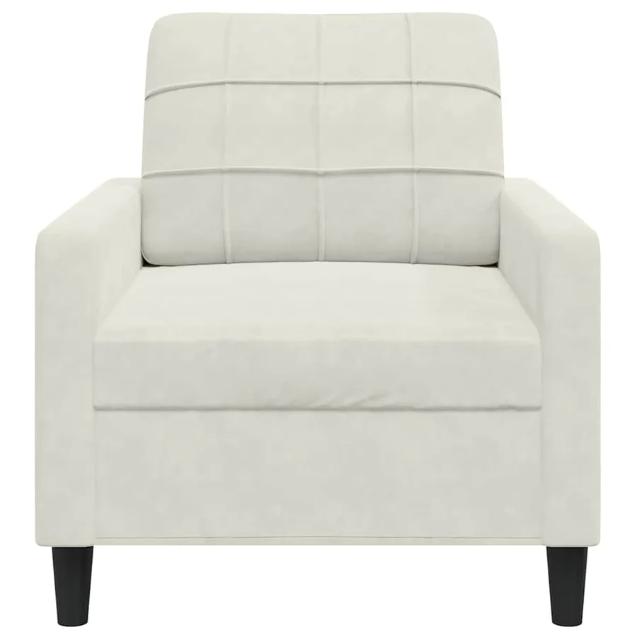 Fauteuil Crème 60 cm Velours - 4