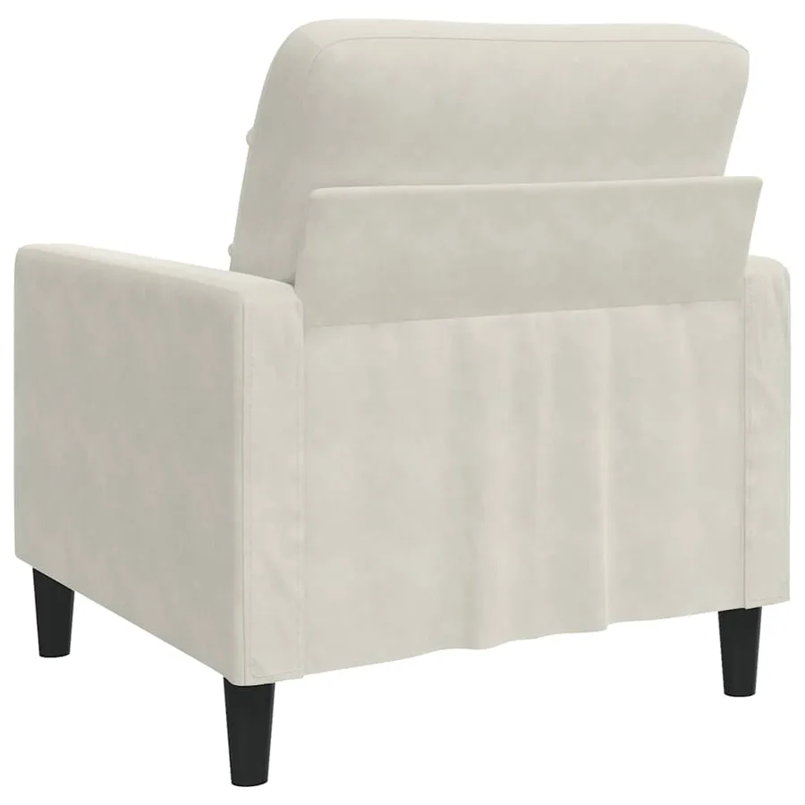 Fauteuil Crème 60 cm Velours - 6