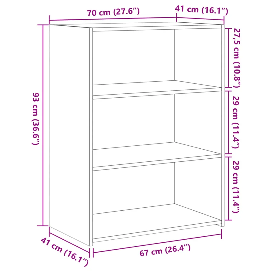 Buffet blanc 70x41x93 cm bois d'ingénierie - 9