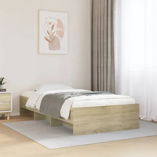 Cadre de lit sans matelas chêne sonoma 90x200 cm