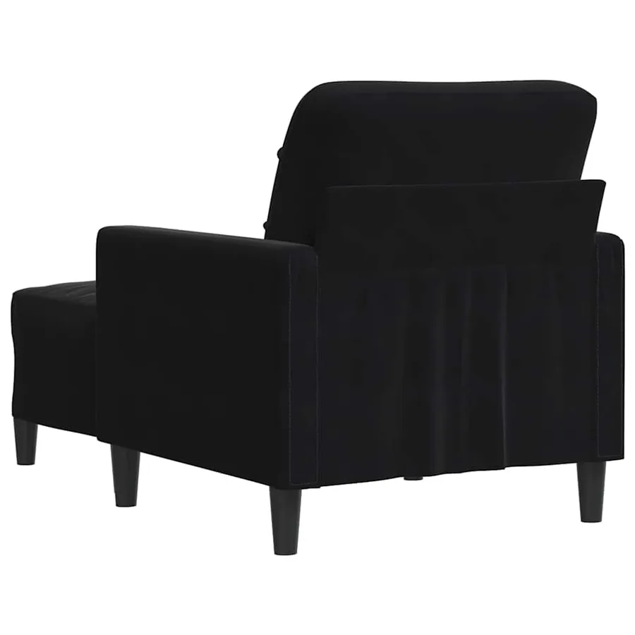 Fauteuil avec repose-pied Noir 60 cm Velours - 5