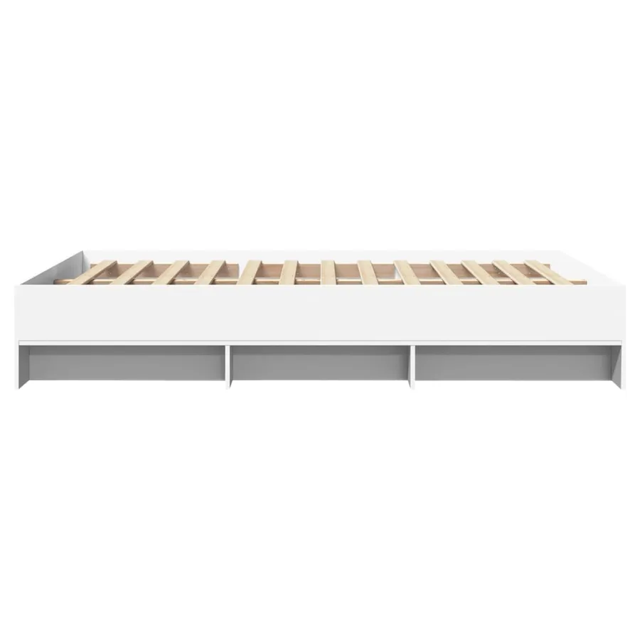 Cadre de lit sans matelas blanc 135x190 cm bois d'ingénierie - 6