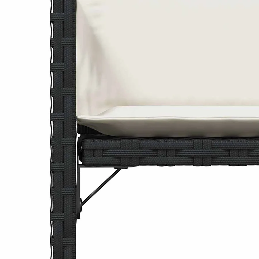 Chaises de jardin lot de 4 avec coussins noir résine tressée - 9