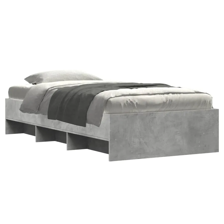 Cadre de lit sans matelas gris béton 75x190cm bois d'ingénierie - 3