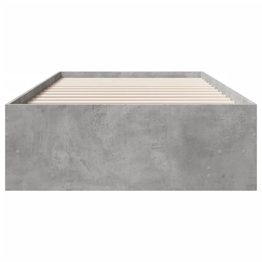 Cadre de lit sans matelas gris béton 75x190cm bois d'ingénierie - 5