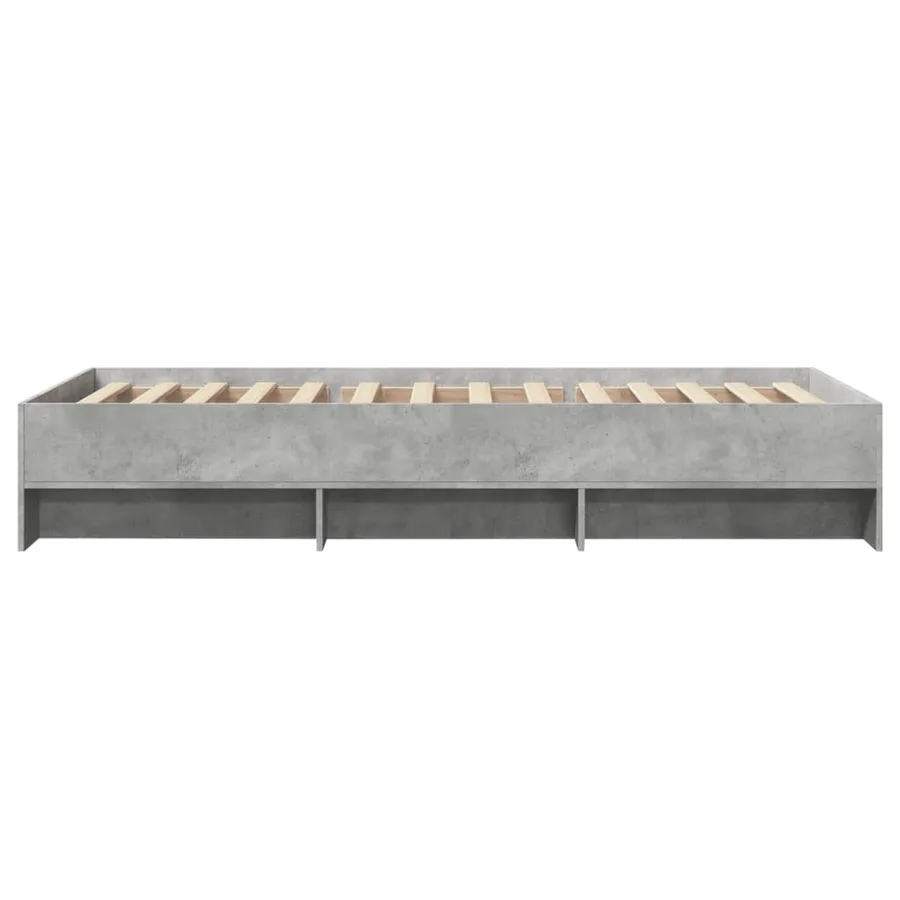 Cadre de lit sans matelas gris béton 75x190cm bois d'ingénierie - 6