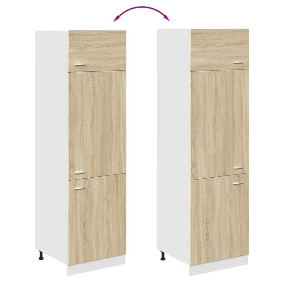 Armoire réfrigérée "Lyon" Chêne Sonoma 60 x 57 x 207 cm Bois d'ingénierie - 9