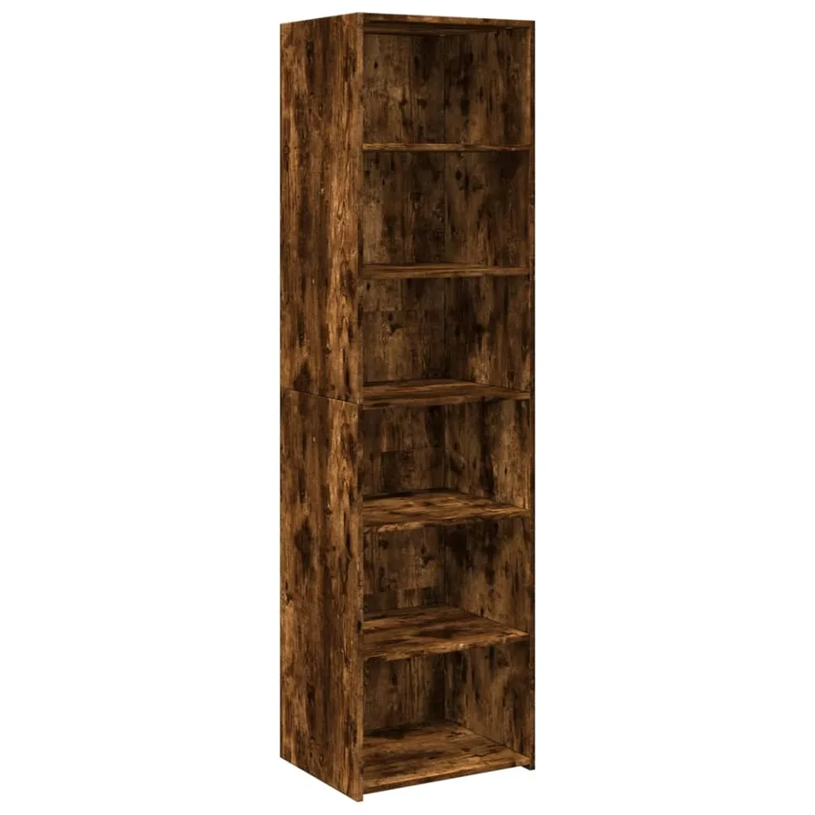 Buffet haut chêne fumé 50x41x185 cm bois d'ingénierie - 2