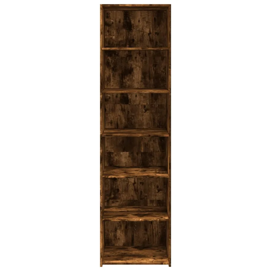 Buffet haut chêne fumé 50x41x185 cm bois d'ingénierie - 4