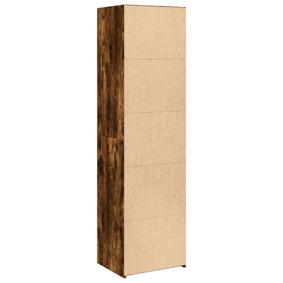 Buffet haut chêne fumé 50x41x185 cm bois d'ingénierie - 6