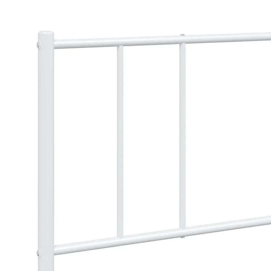 Cadre de lit métal sans matelas et pied de lit blanc 183x213 cm - 9