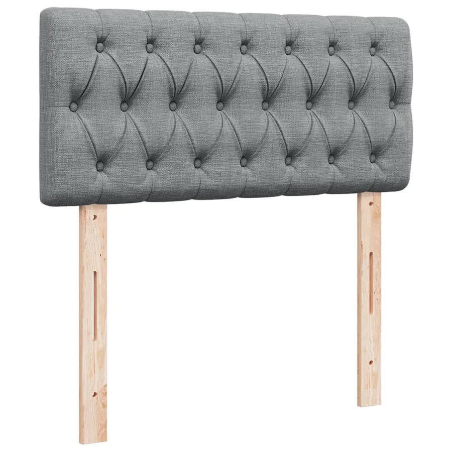 Sommier à lattes de lit avec matelas Gris clair 90x200 cm Tissu - 7