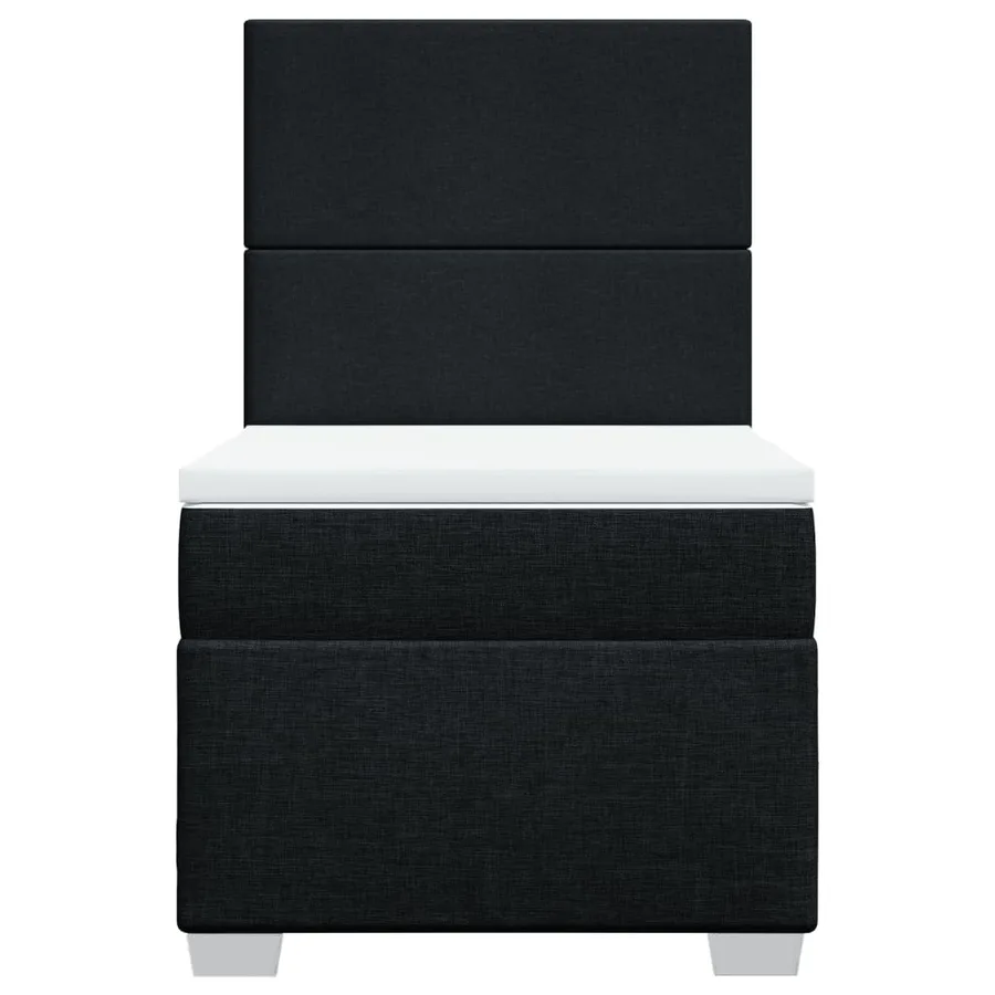 Sommier à lattes de lit avec matelas Noir 90x200 cm Tissu - 6