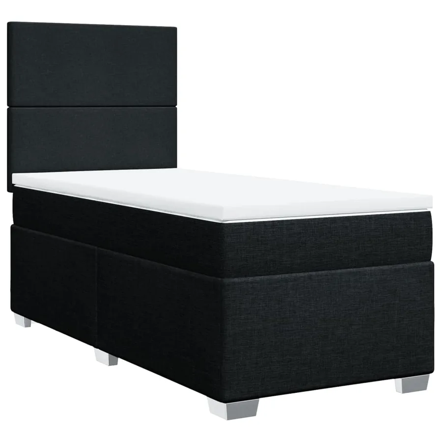 Sommier à lattes de lit avec matelas Noir 90x200 cm Tissu - 2