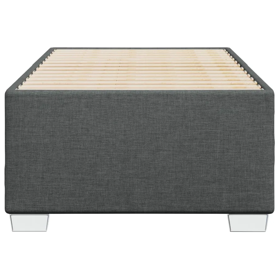 Cadre de lit sans matelas gris foncé 90x200 cm tissu - 4
