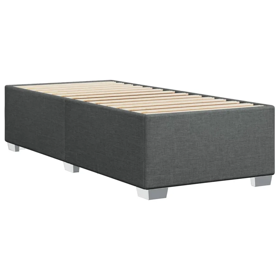 Cadre de lit sans matelas gris foncé 90x200 cm tissu - 6