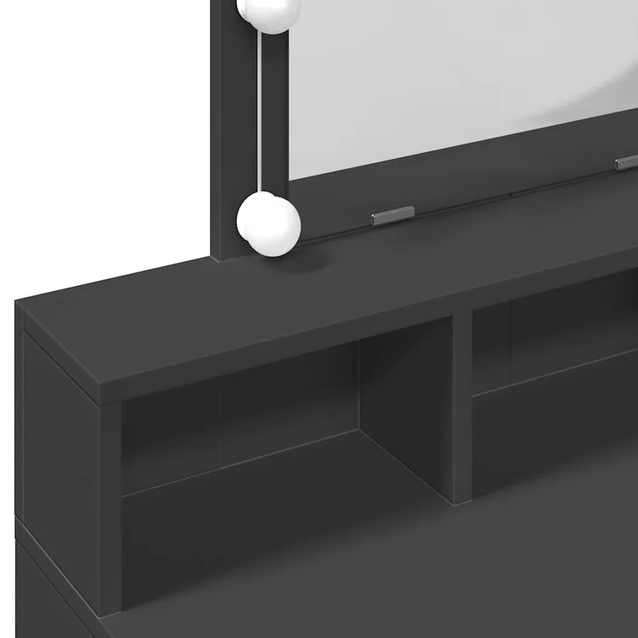 Coiffeuse avec LED noir 80x41x144,5 cm - 12