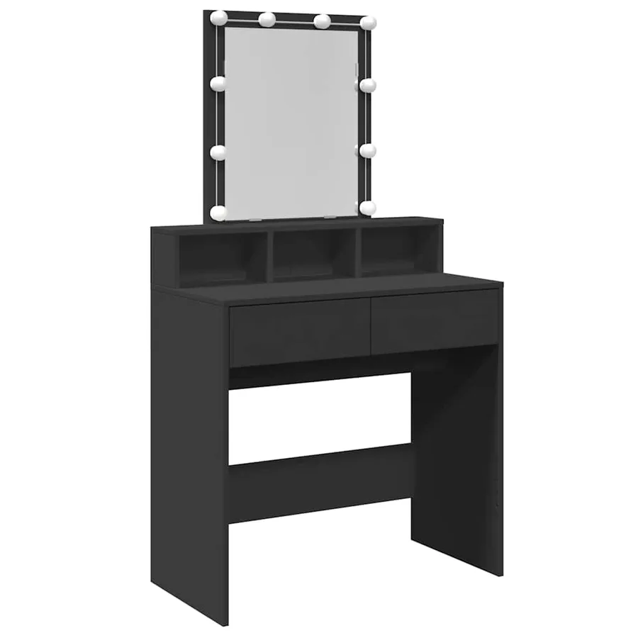 Coiffeuse avec LED noir 80x41x144,5 cm - 2