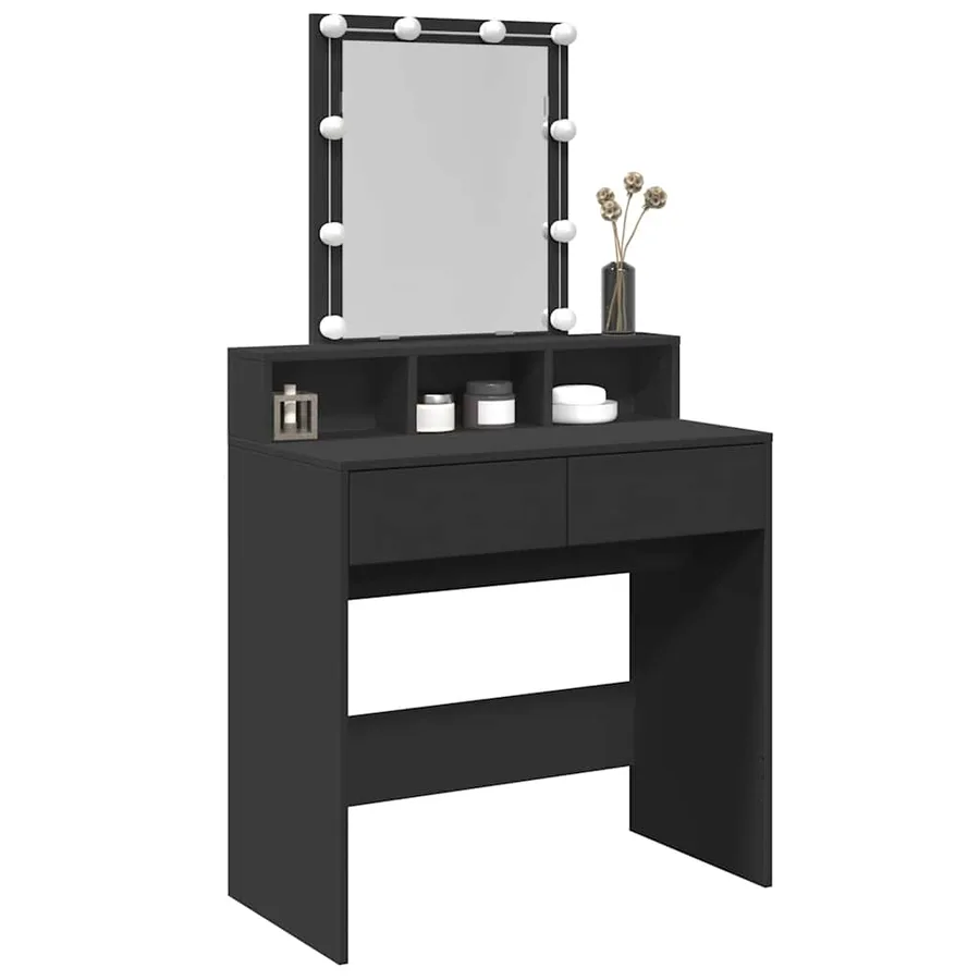 Coiffeuse avec LED noir 80x41x144,5 cm - 4