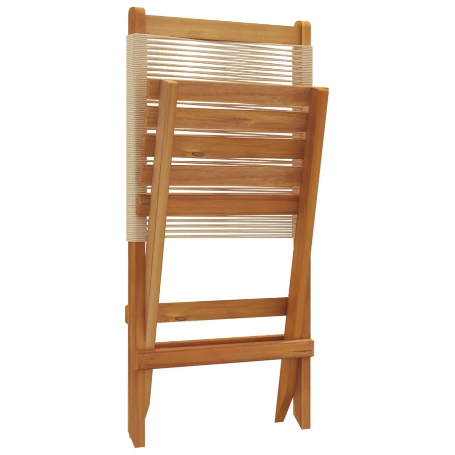 Chaises de jardin pliantes lot de 8 beige bois d'acacia massif - 8