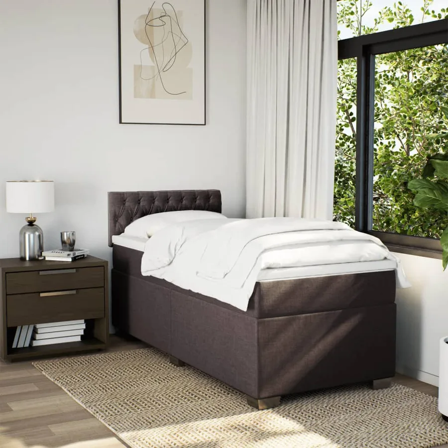 Sommier à lattes de lit avec matelas Marron foncé 80x200 cm - 3