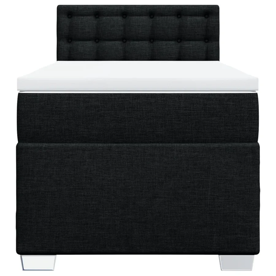Sommier à lattes de lit et matelas Noir 80x200 cm Tissu - 6