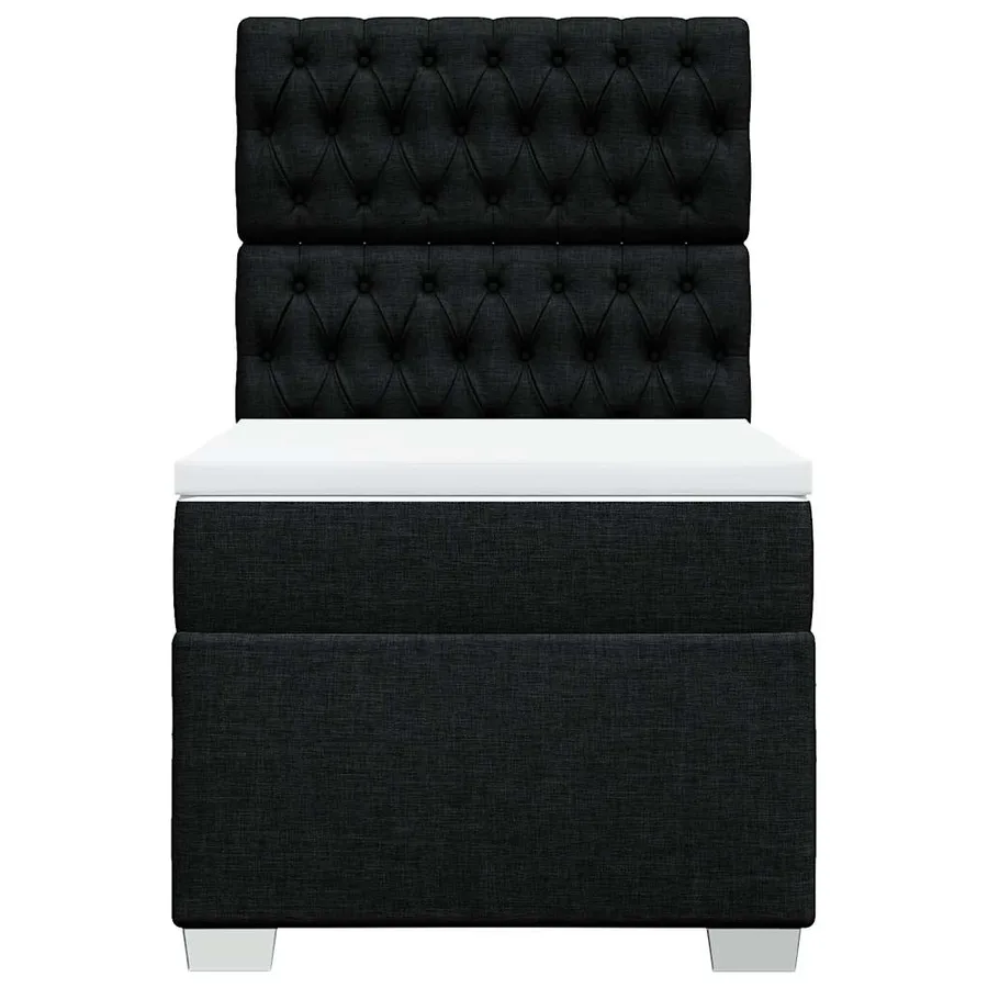 Sommier à lattes de lit et matelas Noir 80x200 cm Tissu - 6