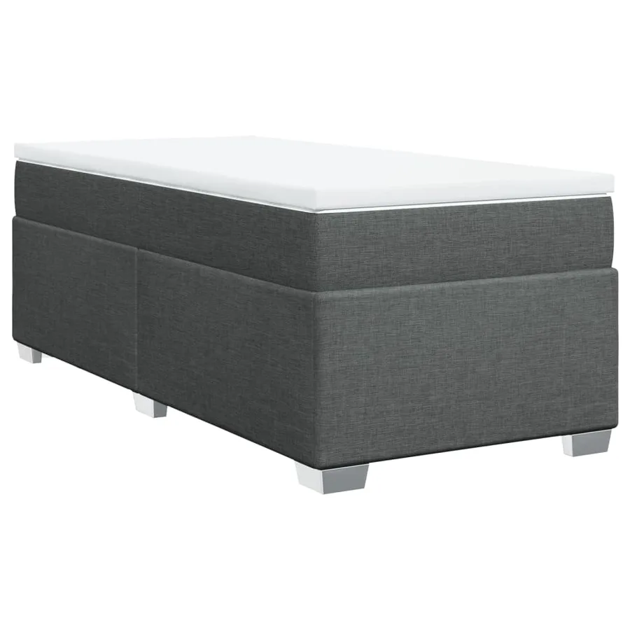 Sommier à lattes de lit avec matelas Gris foncé 80x200 cm Tissu - 2