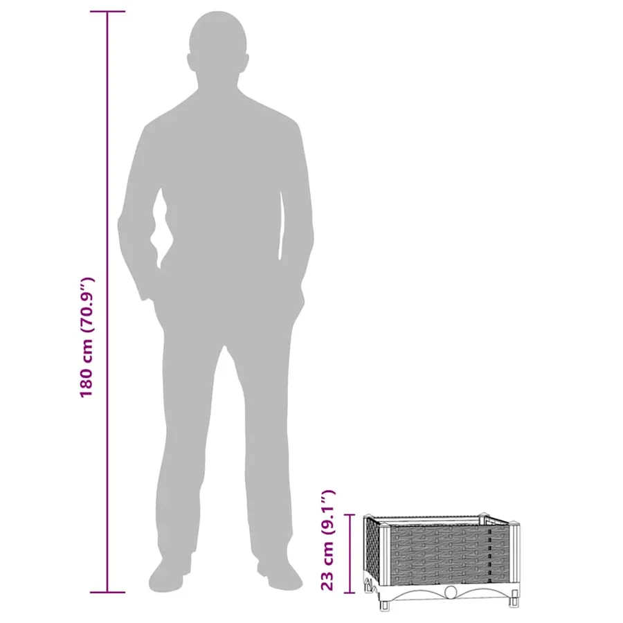 Lit surélevé 40x40x23 cm Polypropylène - 8