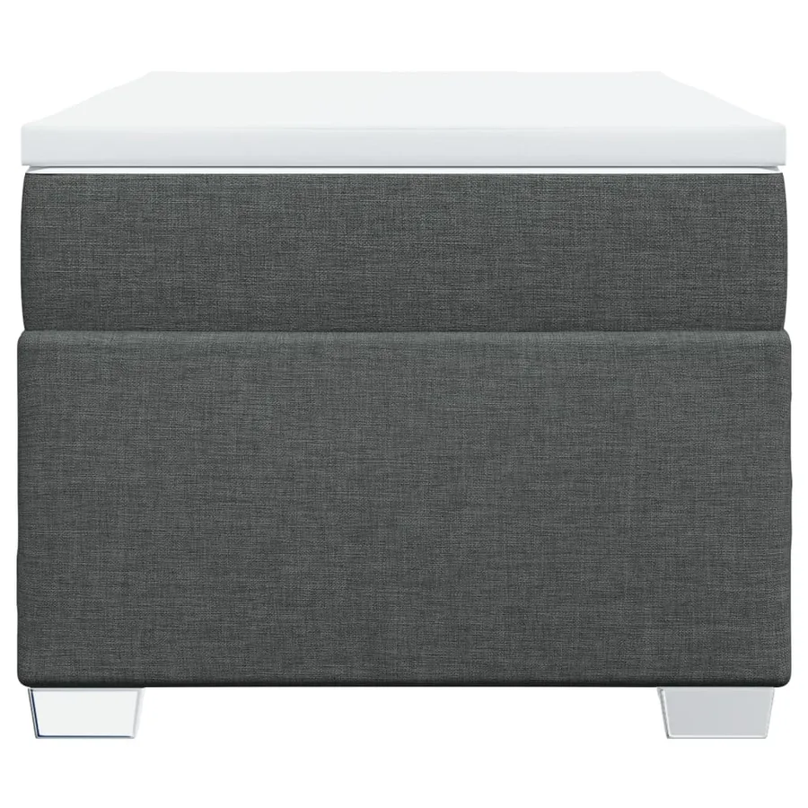 Sommier à lattes de lit et matelas Gris foncé 90x190 cm Tissu - 4