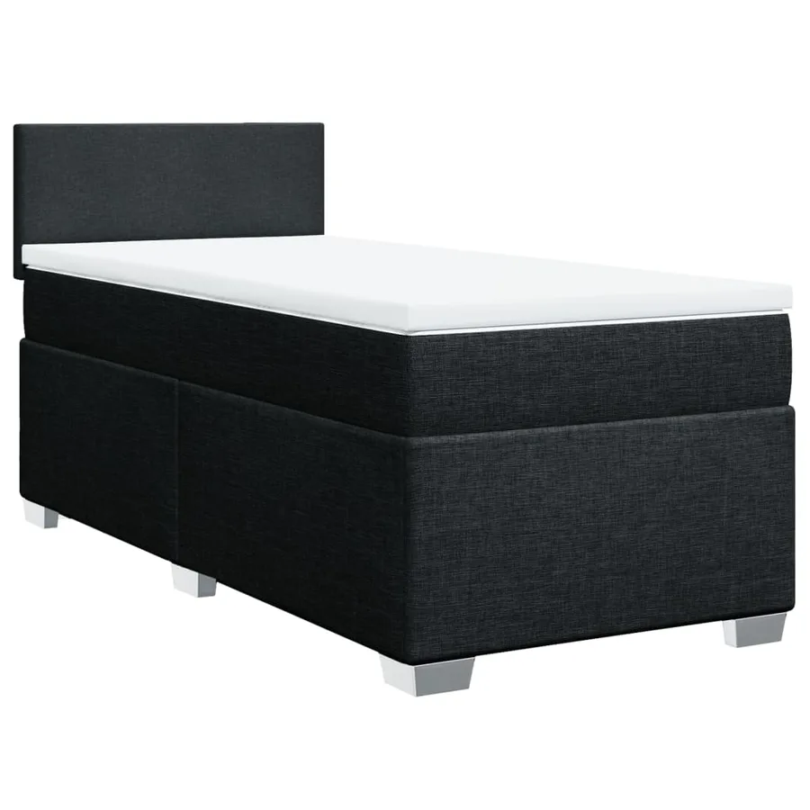 Sommier à lattes de lit et matelas Noir 80x200 cm Tissu - 2