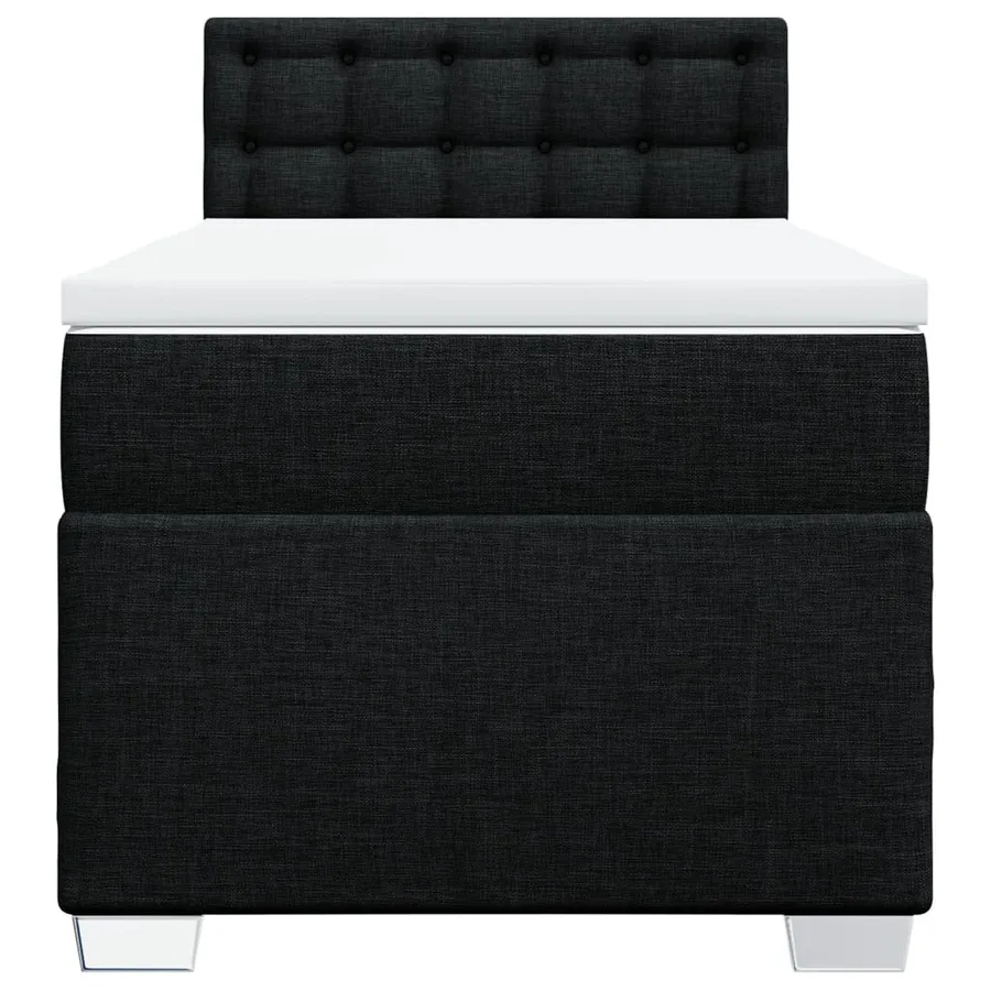 Sommier à lattes de lit avec matelas Noir 90x190 cm Tissu - 6