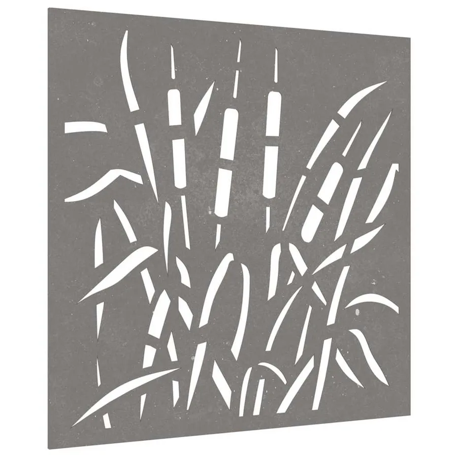 Décoration murale jardin 55x55 cm acier corten design d'herbe - 3