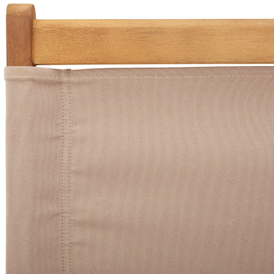 Chaises de jardin pliantes lot de 4 taupe tissu et bois massif - 10