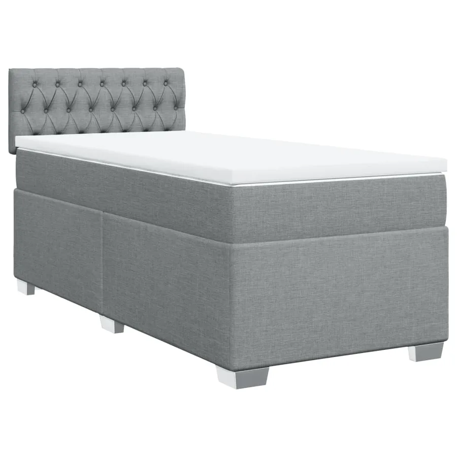 Sommier à lattes de lit et matelas Gris clair 90x190 cm Tissu - 2