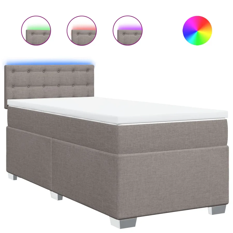 Sommier à lattes de lit avec matelas Taupe 80x200 cm Tissu - 2