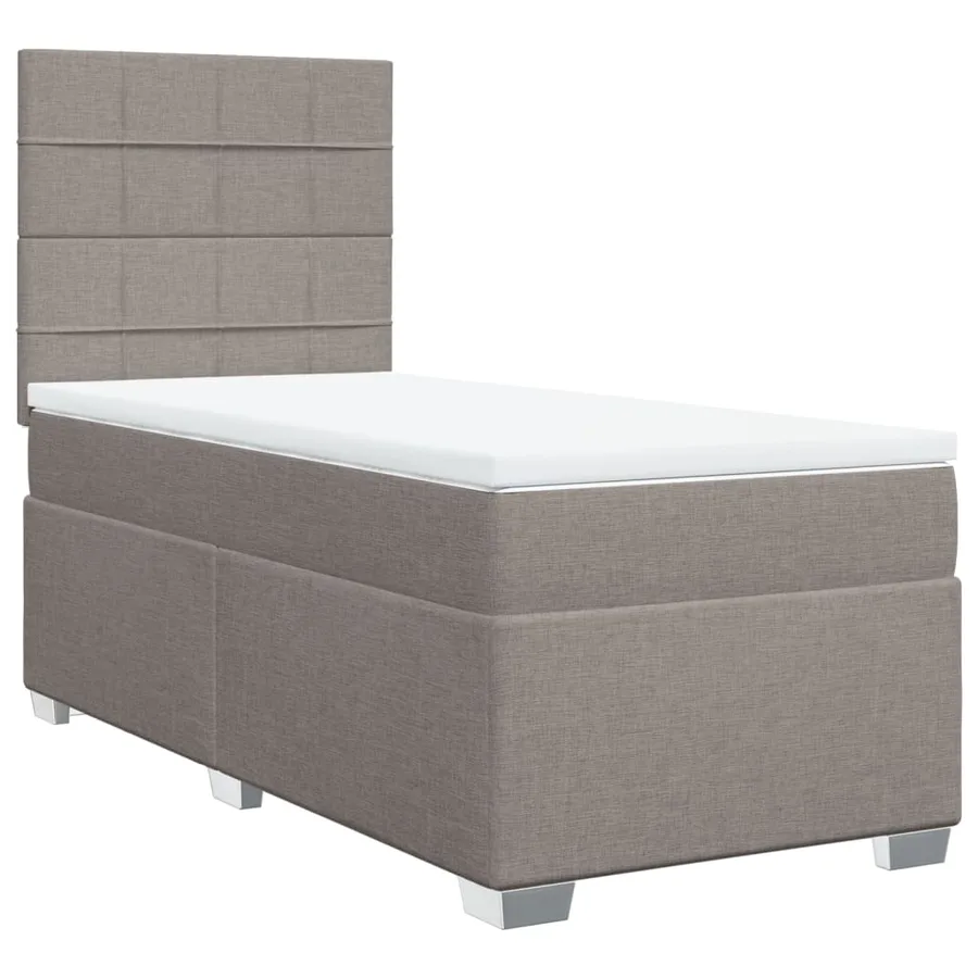 Sommier à lattes de lit avec matelas Taupe 90x190 cm Tissu - 2