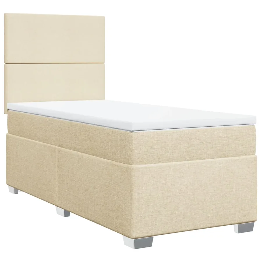 Sommier à lattes de lit avec matelas Crème 80x200 cm Tissu - 3