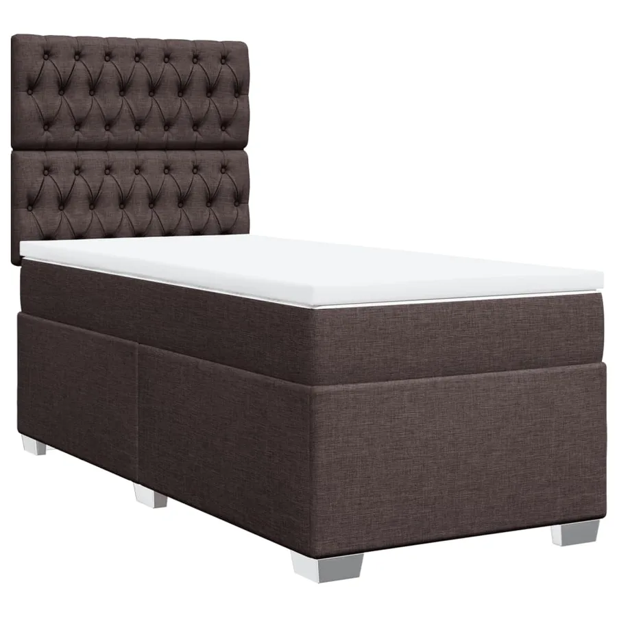 Sommier à lattes de lit avec matelas Marron foncé 90x190 cm - 2