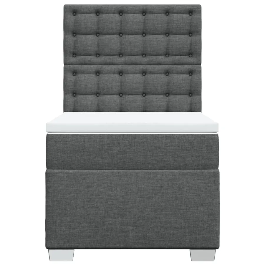 Sommier à lattes de lit avec matelas Gris foncé 100x200cm Tissu - 6