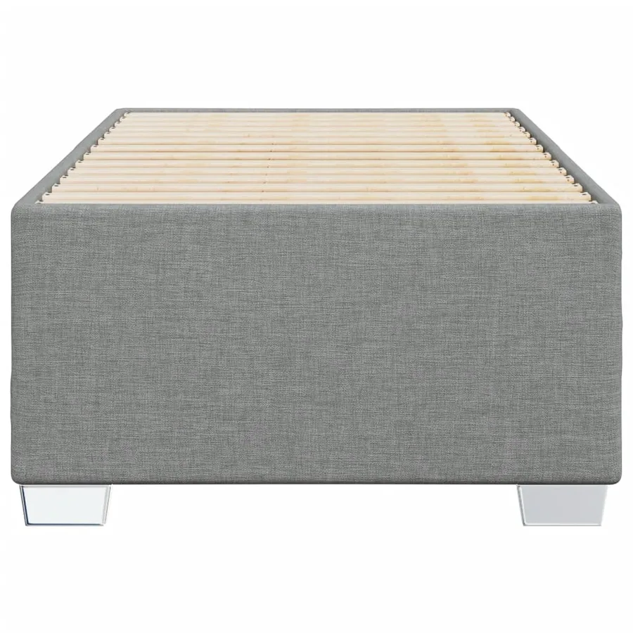 Cadre de lit sans matelas gris clair 100x200 cm tissu - 4