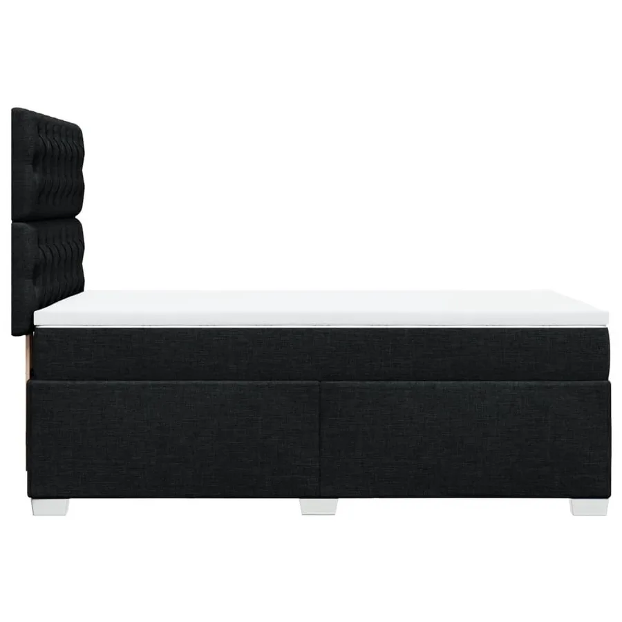 Sommier à lattes de lit avec matelas Noir 100x200 cm Tissu - 9