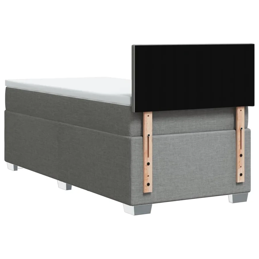 Sommier à lattes de lit avec matelas Gris clair 100x200cm Tissu - 12